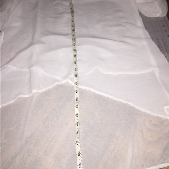 ChaCha Vente size large semi sheer mock wrap hi low convertible sleeves flowy - Picture 8 of 13